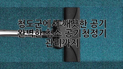 청도군에서 깨끗한 공기, 완벽한 청소! 공기청정기 관리까지!